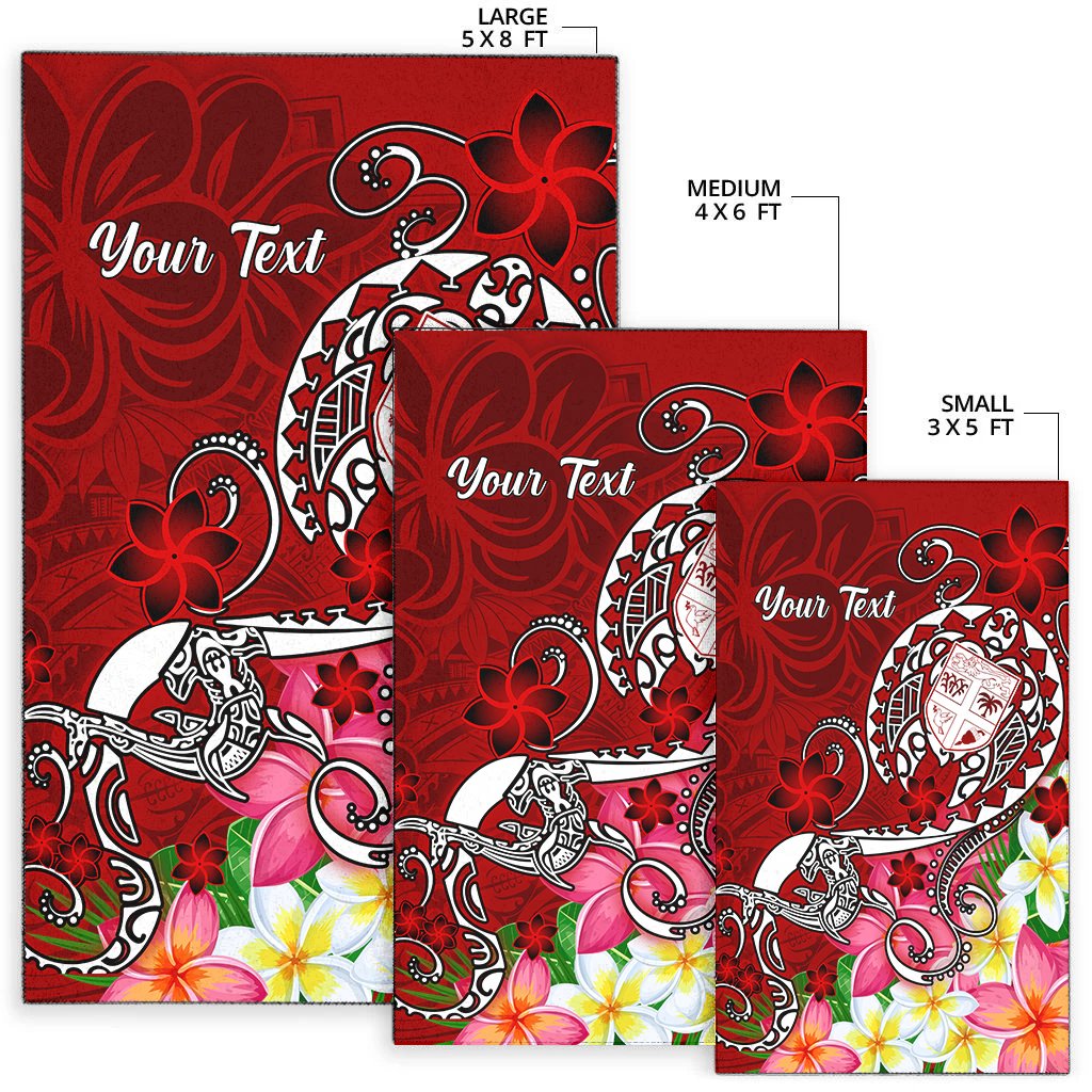 Fiji Custom Personalised Area Rug - Turtle Plumeria (Red)