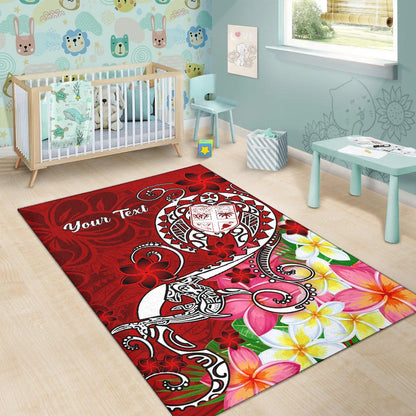 Fiji Custom Personalised Area Rug - Turtle Plumeria (Red)