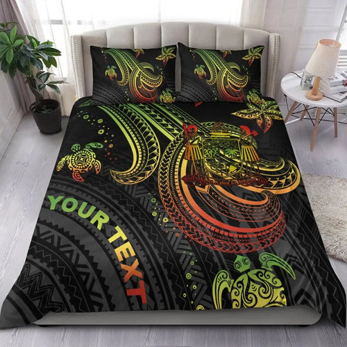 Fiji Custom Personalised Bedding Set - Reggae Turtle