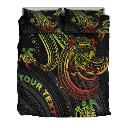 Fiji Custom Personalised Bedding Set - Reggae Turtle