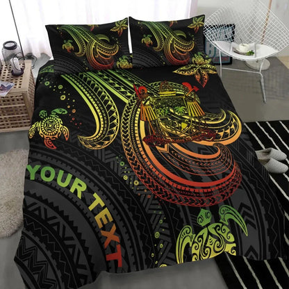 Fiji Custom Personalised Bedding Set - Reggae Turtle