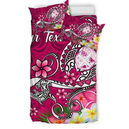 Fiji Custom Personalised Bedding Set - Turtle Plumeria (Pink)