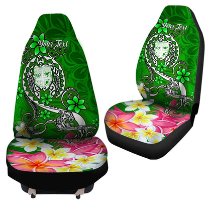 Fiji Custom Personalised Car Seat Covers - Turtle Plumeria (Green)