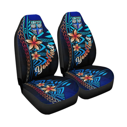 Fiji Custom Personalised Car Seat Covers - Vintage Tribal Mountain
