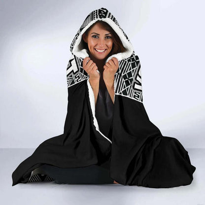 Fiji Custom Personalised Hooded Blanket - Tapa Pattern Sport Style