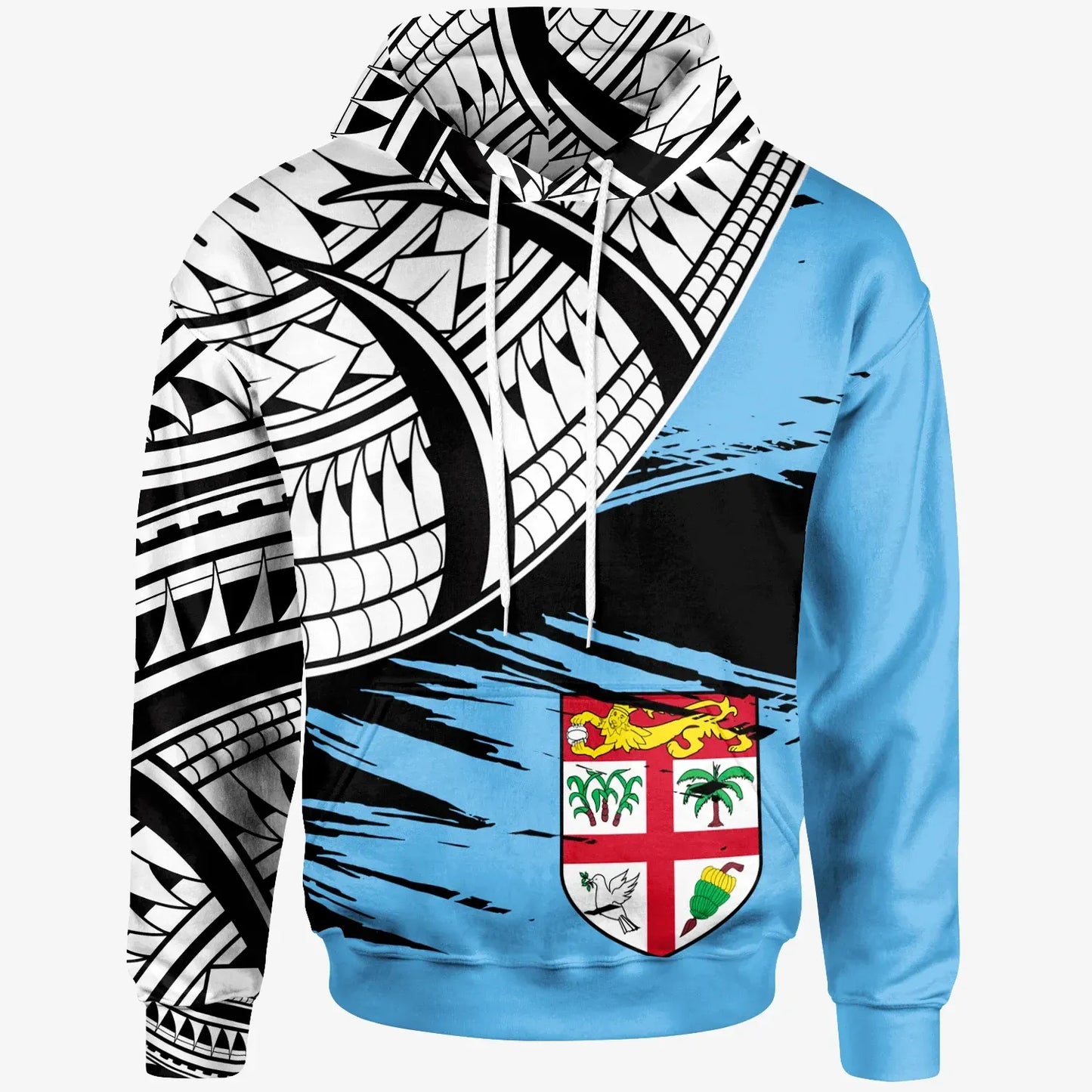 Fiji Custom Personalised Hoodie - Fiji Flag Style With Claw Pattern