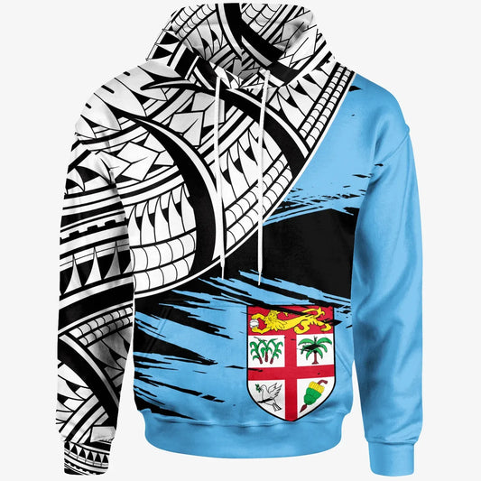 Fiji Custom Personalised Hoodie - Fiji Flag Style With Claw Pattern
