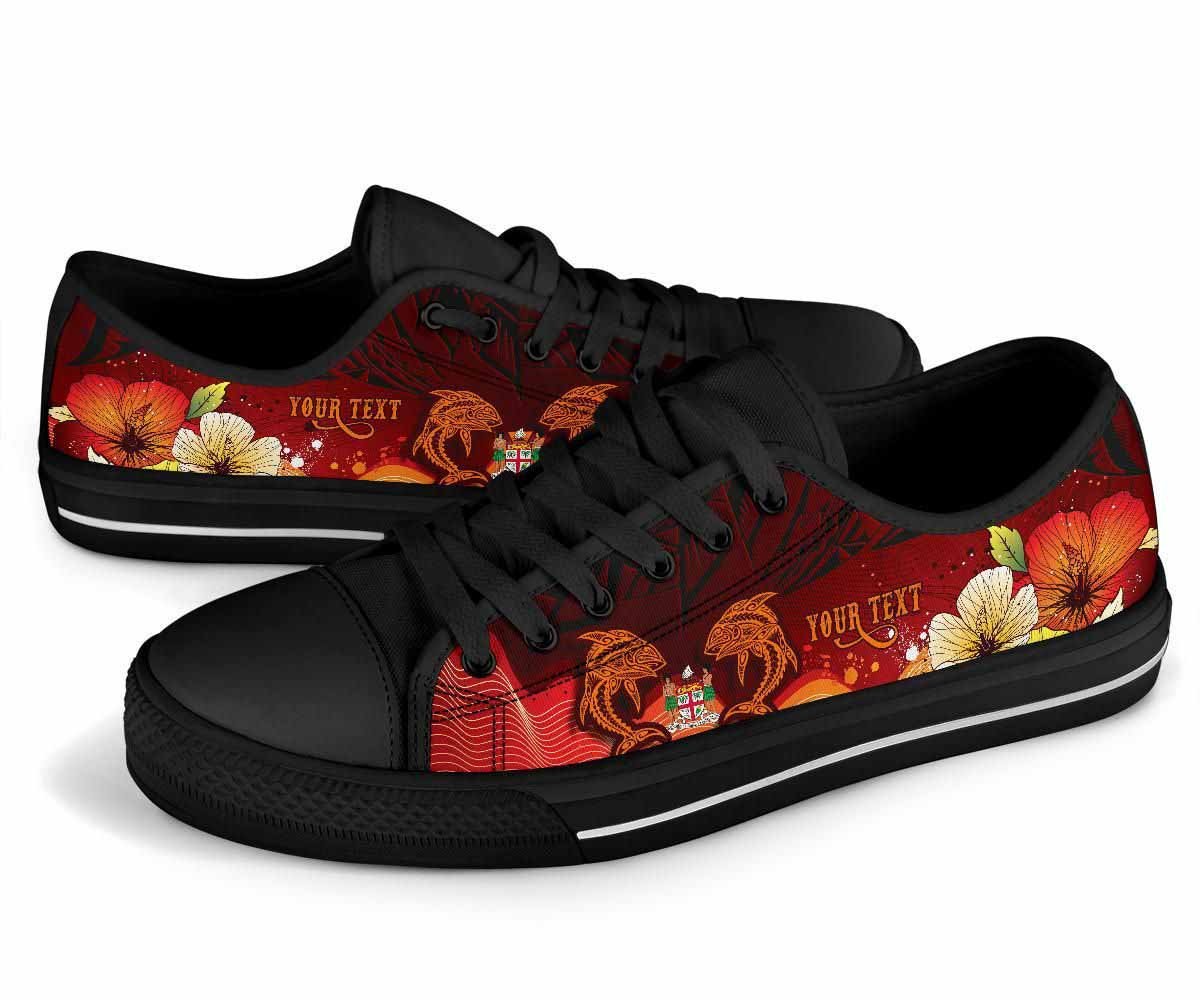 Fiji Custom Personalised Low Top Shoes - Tribal Tuna Fish