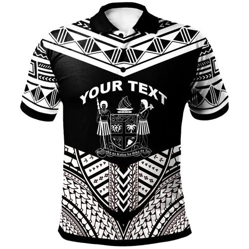Fiji Custom Personalised Polo Shirt - Tribal Pattern Cool Style White Color