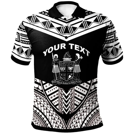 Fiji Custom Personalised Polo Shirt - Tribal Pattern Cool Style White Color