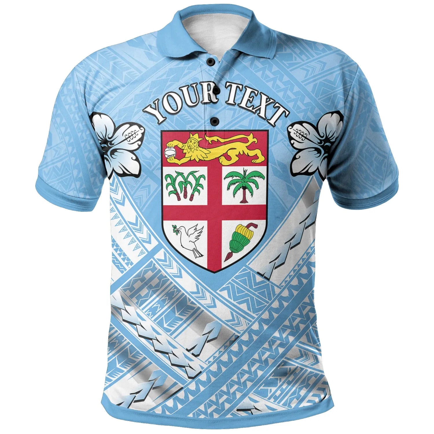 Fiji Custom Personalised Polo Shirts - Fiji Flag Camisole Hibiscus Style