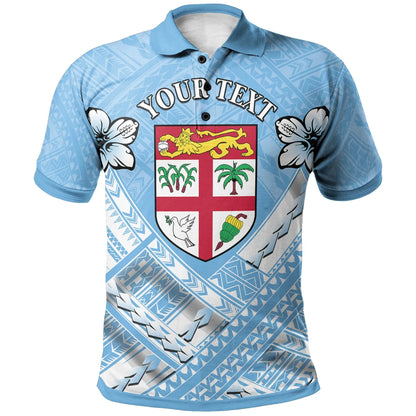 Fiji Custom Personalised Polo Shirts - Fiji Flag Camisole Hibiscus Style