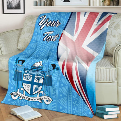 Fiji Custom Personalised Premium Blanket - Fiji Flag