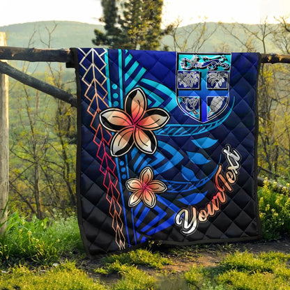 Fiji Custom Personalised Premium Quilt - Vintage Tribal Mountain