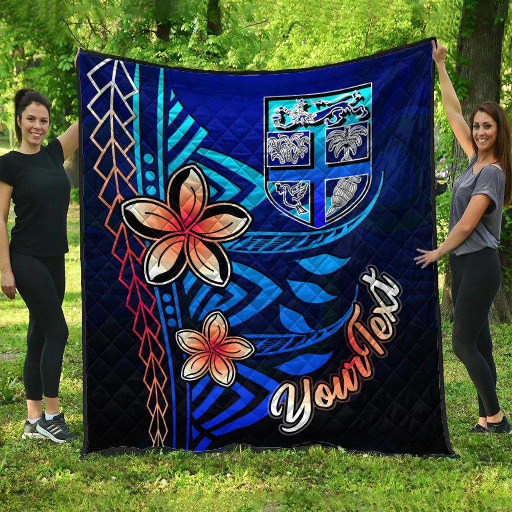 Fiji Custom Personalised Premium Quilt - Vintage Tribal Mountain