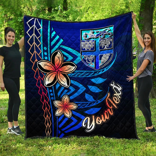 Fiji Custom Personalised Premium Quilt - Vintage Tribal Mountain