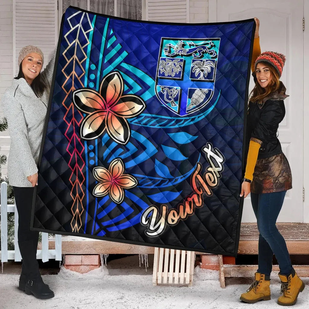 Fiji Custom Personalised Premium Quilt - Vintage Tribal Mountain