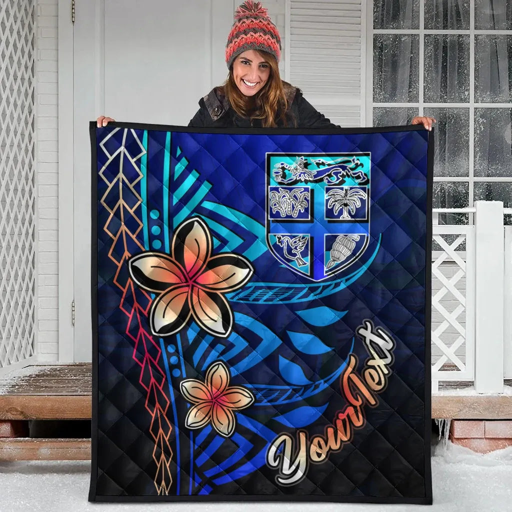 Fiji Custom Personalised Premium Quilt - Vintage Tribal Mountain