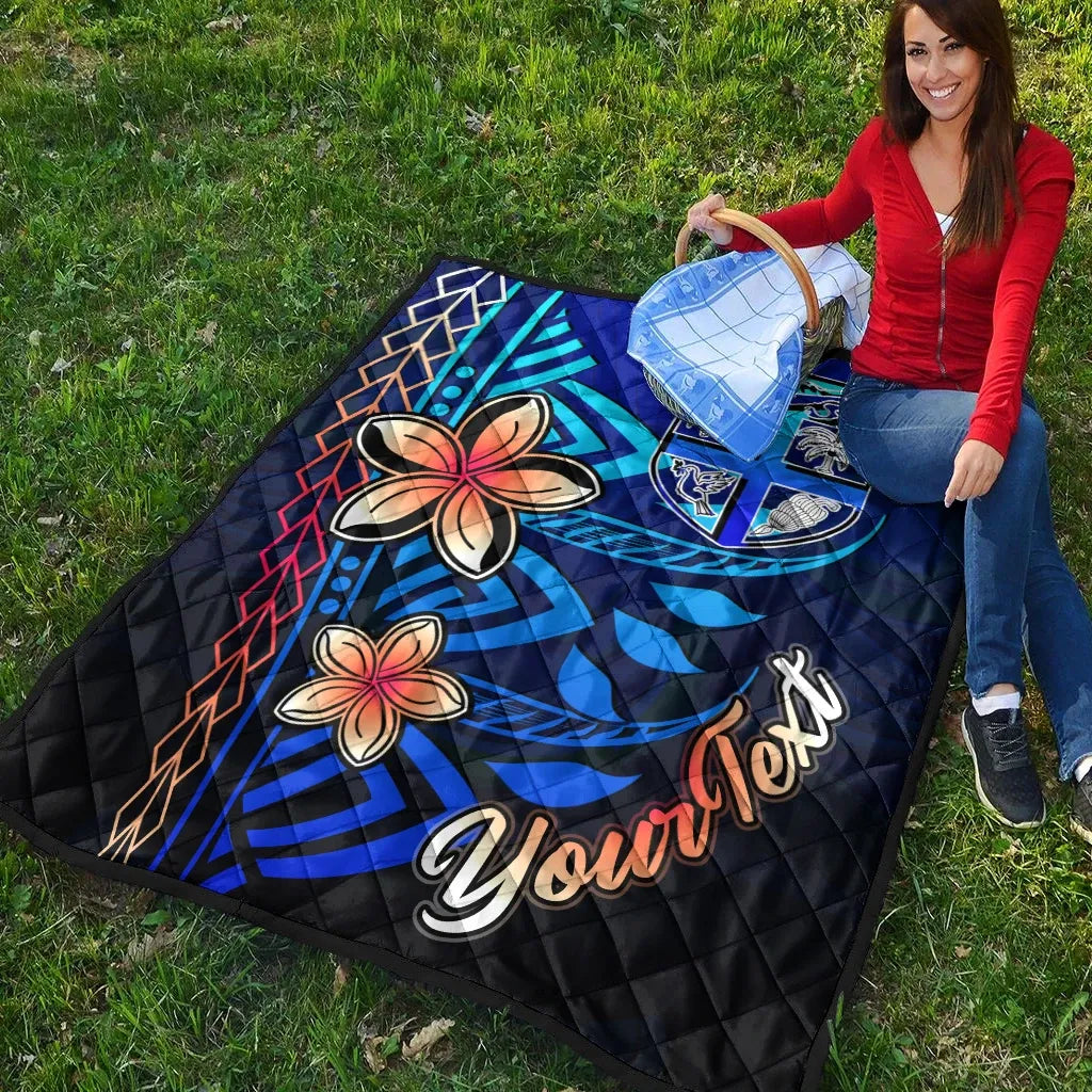 Fiji Custom Personalised Premium Quilt - Vintage Tribal Mountain