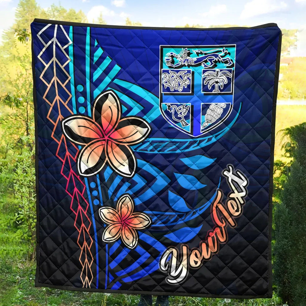 Fiji Custom Personalised Premium Quilt - Vintage Tribal Mountain