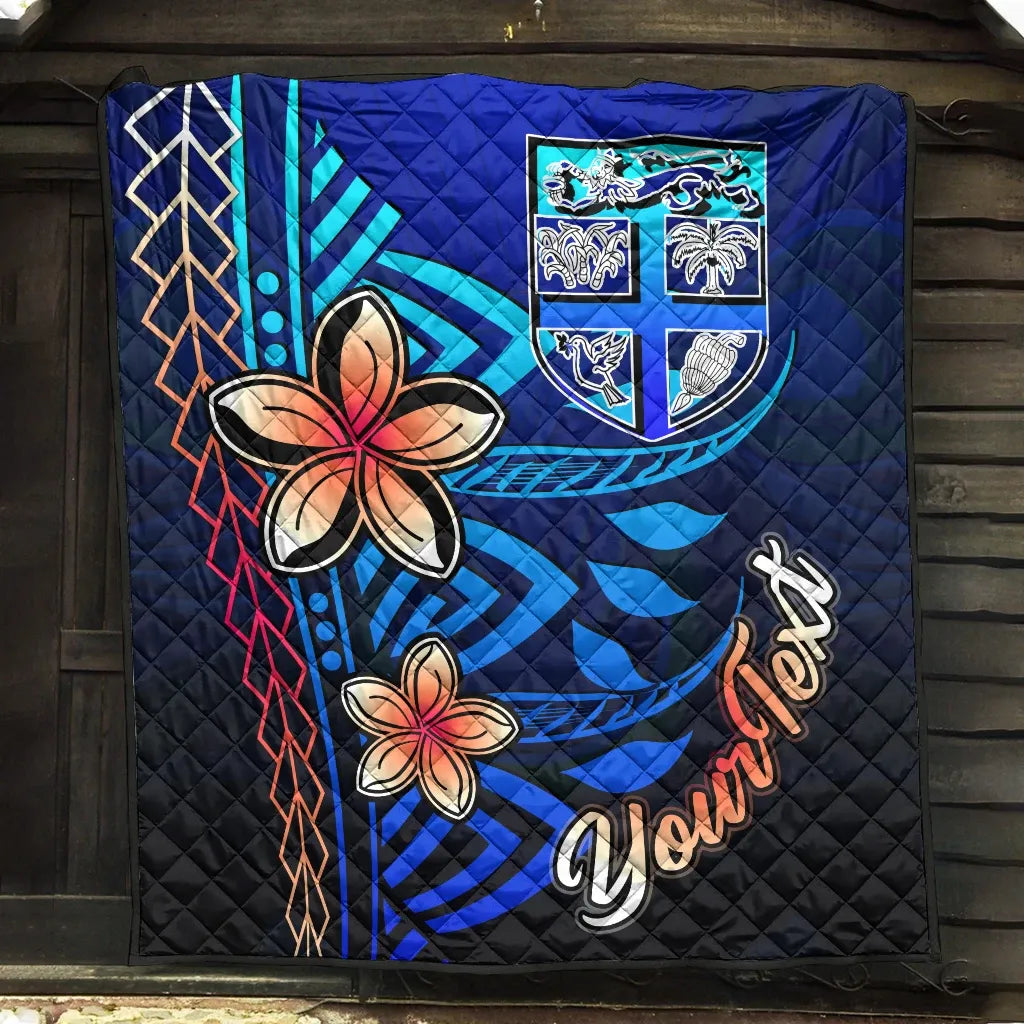 Fiji Custom Personalised Premium Quilt - Vintage Tribal Mountain