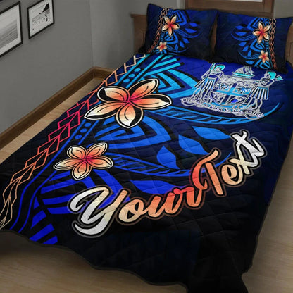 Fiji Custom Personalised Quilt Bed Set - Vintage Tribal Moutain Crest- BN