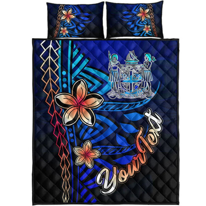 Fiji Custom Personalised Quilt Bed Set - Vintage Tribal Moutain Crest- BN