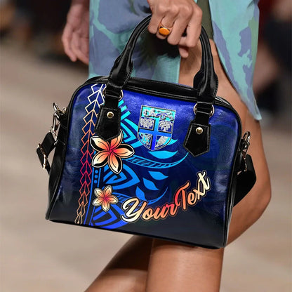 Fiji Custom Personalised Shoulder Handbag - Vintage Tribal Mountain