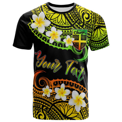 Fiji Custom Personalised T-Shirt - Plumeria Polynesian Vibe Reggae