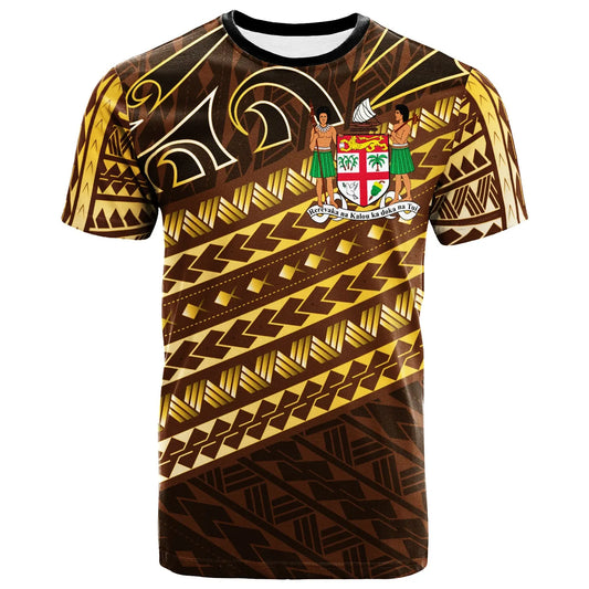 Fiji Custom Personalised T-Shirt - Polynesian Diagonal Pattern