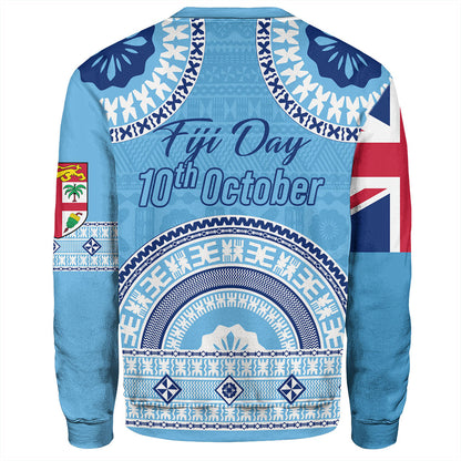 Fiji Sweatshirt Happy Fiji Day Bula Pattern
