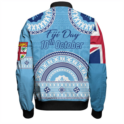Fiji Bomber Jacket Happy Fiji Day Bula Pattern
