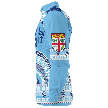 Fiji Long Sleeve Shirt Happy Fiji Day Bula Pattern