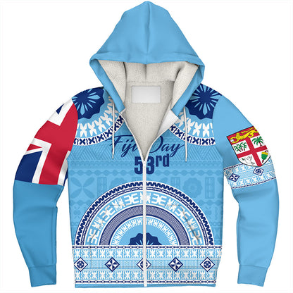 Fiji Sherpa Hoodie Happy Fiji Day Bula Pattern