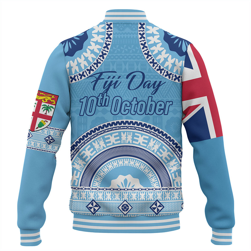 Fiji Baseball Jacket Happy Fiji Day Bula Pattern