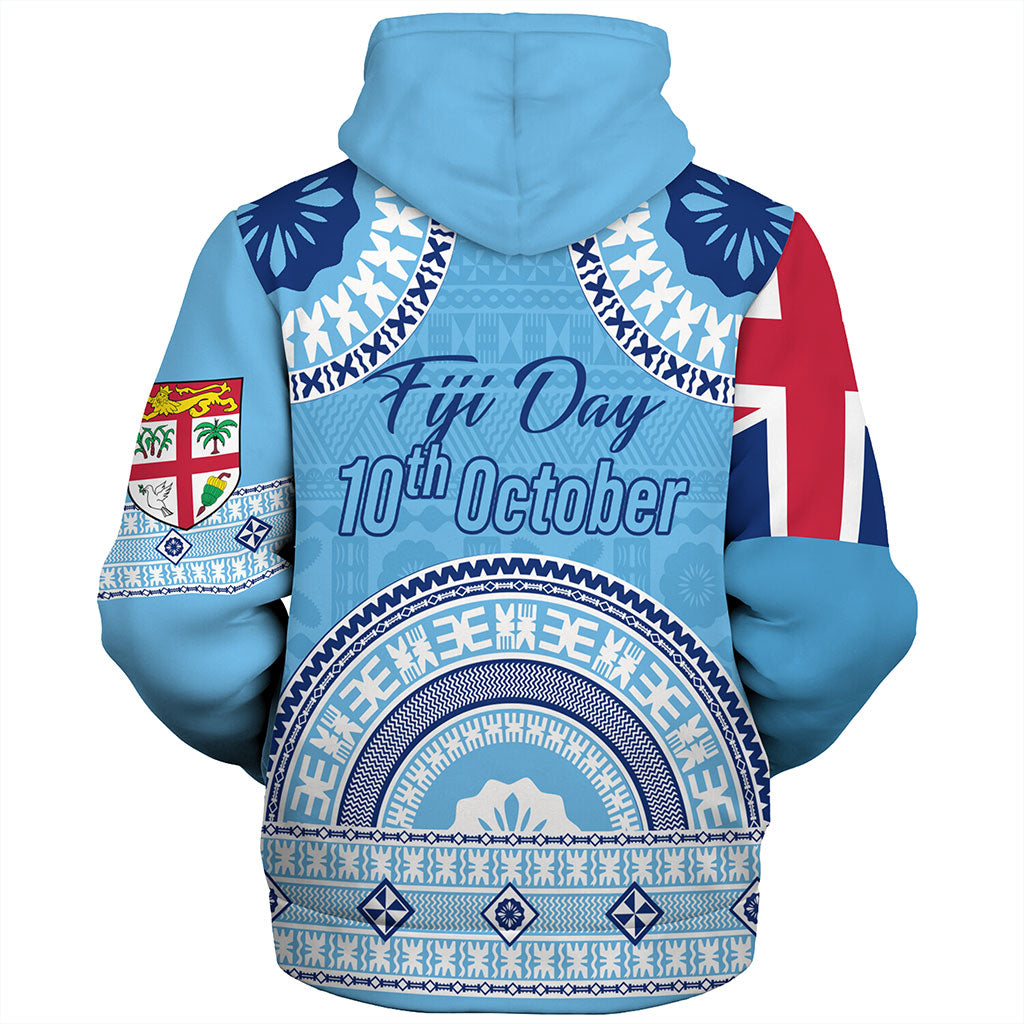 Fiji Sherpa Hoodie Happy Fiji Day Bula Pattern