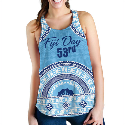 Fiji Women Tank Happy Fiji Day Bula Pattern