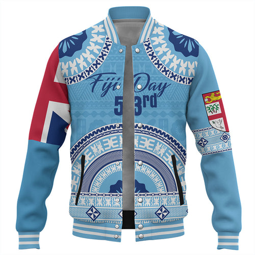 Fiji Baseball Jacket Happy Fiji Day Bula Pattern