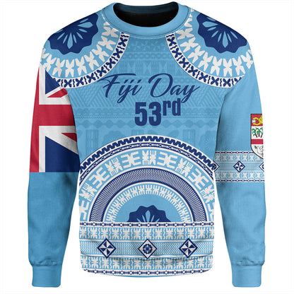Fiji Sweatshirt Happy Fiji Day Bula Pattern