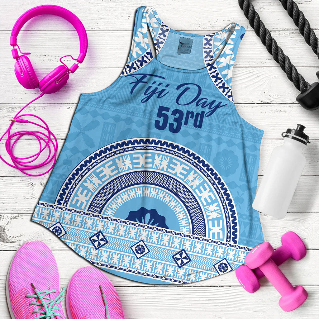 Fiji Women Tank Happy Fiji Day Bula Pattern