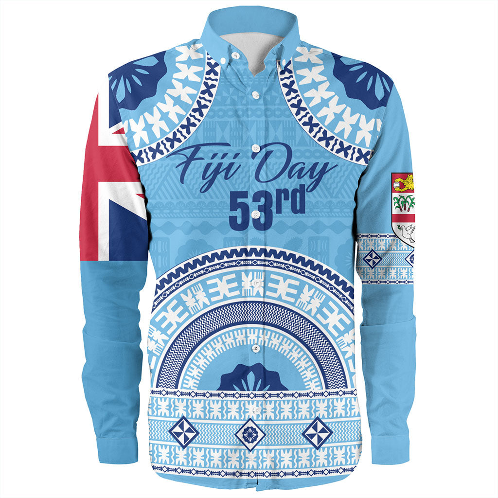 Fiji Long Sleeve Shirt Happy Fiji Day Bula Pattern
