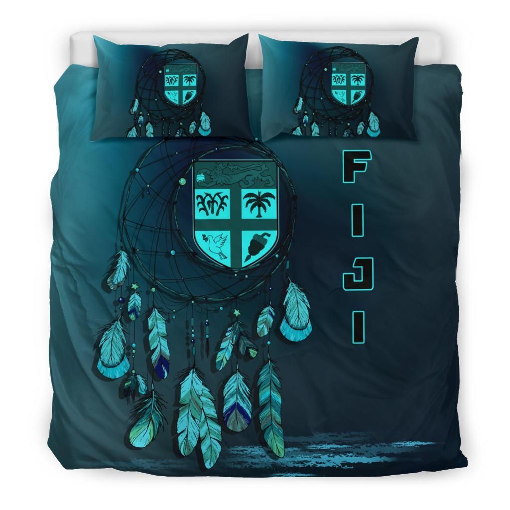 Fiji Duvet Cover Set - Fiji Flag Dreamcatcher Blue