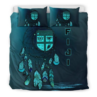 Fiji Duvet Cover Set - Fiji Flag Dreamcatcher Blue