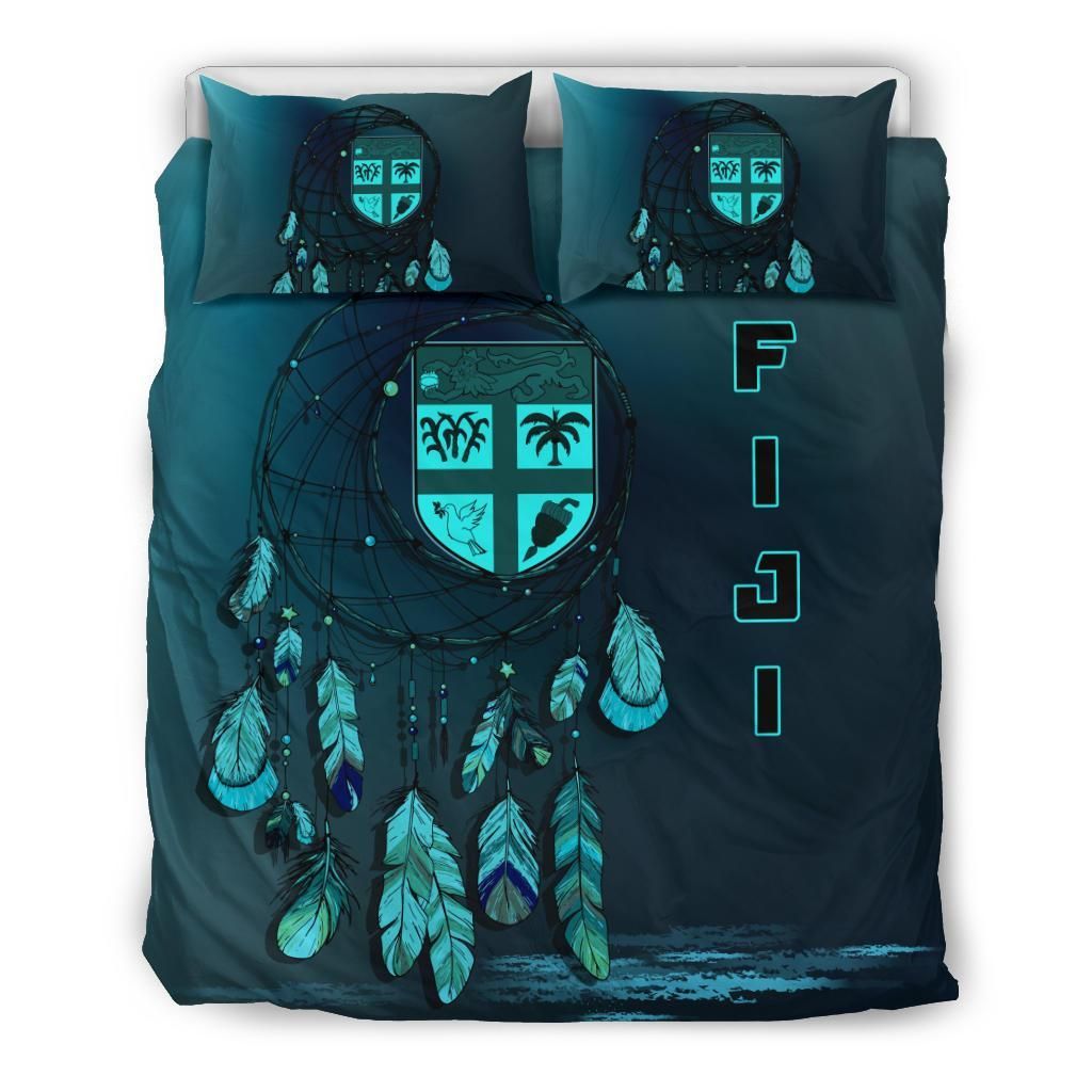 Fiji Duvet Cover Set - Fiji Flag Dreamcatcher Blue