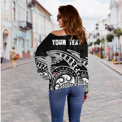 Fiji Off Shoulder Sweatshirt Custom Ethnic Style