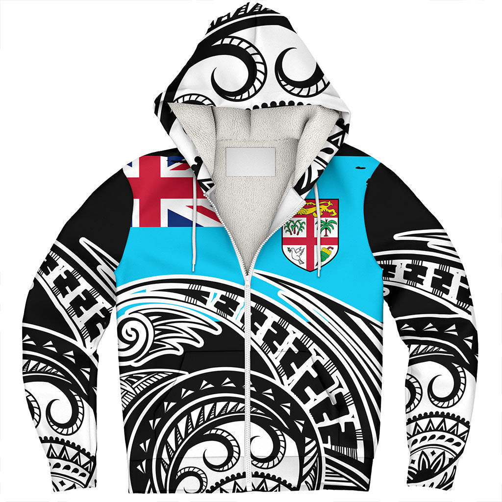 Fiji Sherpa Hoodie Custom Ethnic Style