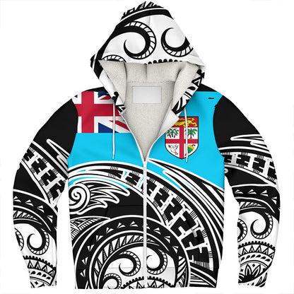 Fiji Sherpa Hoodie Custom Ethnic Style