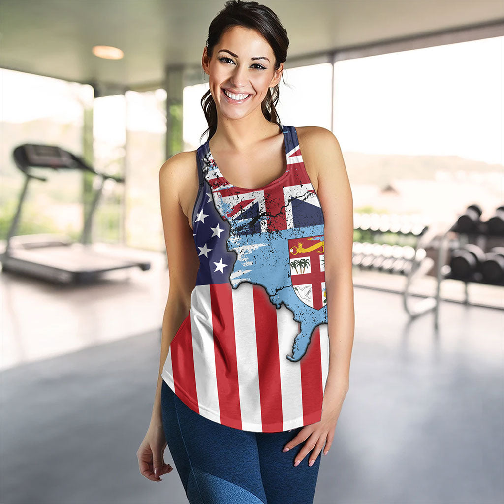 Fiji Women Tank Flag American Half Concept