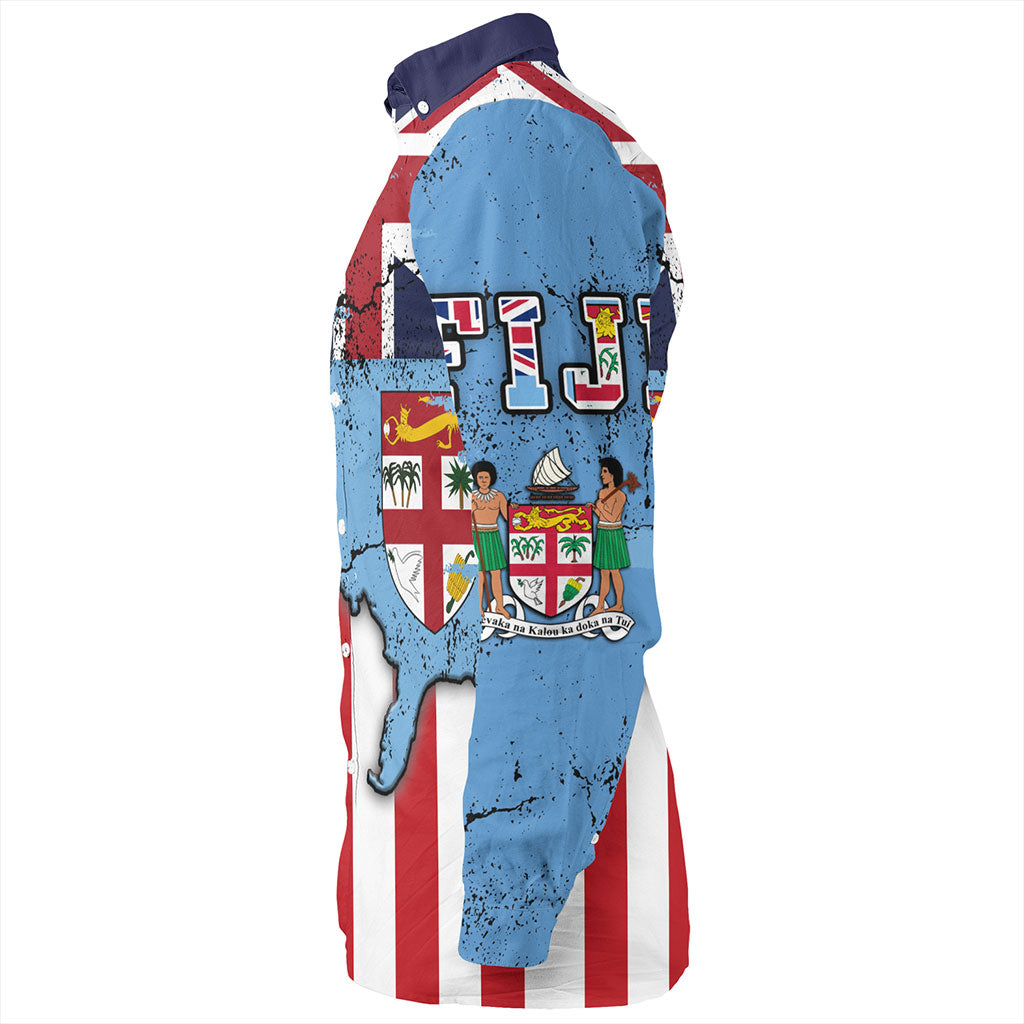 Fiji Long Sleeve Shirt Flag American Half Concept
