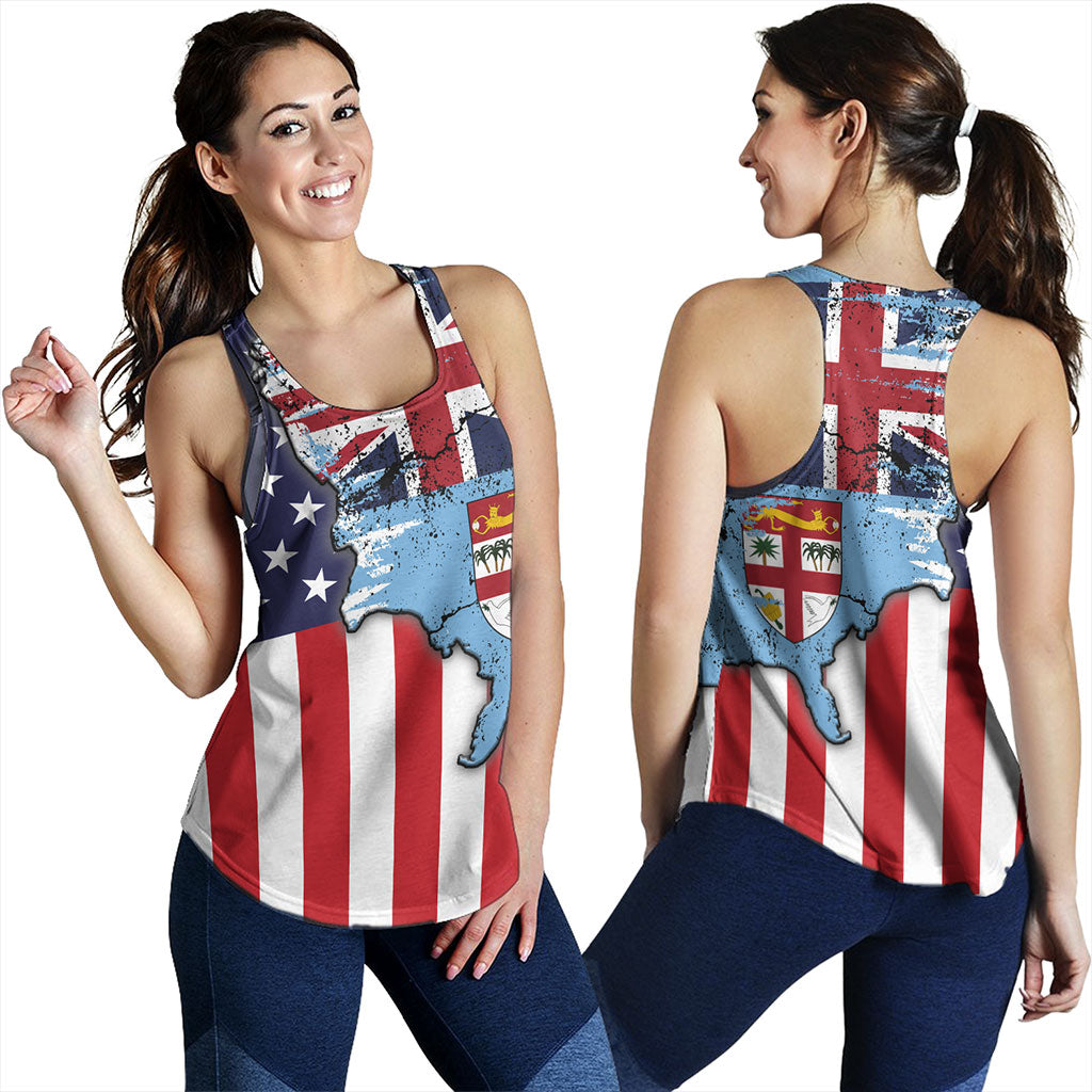 Fiji Women Tank Flag American Half Concept